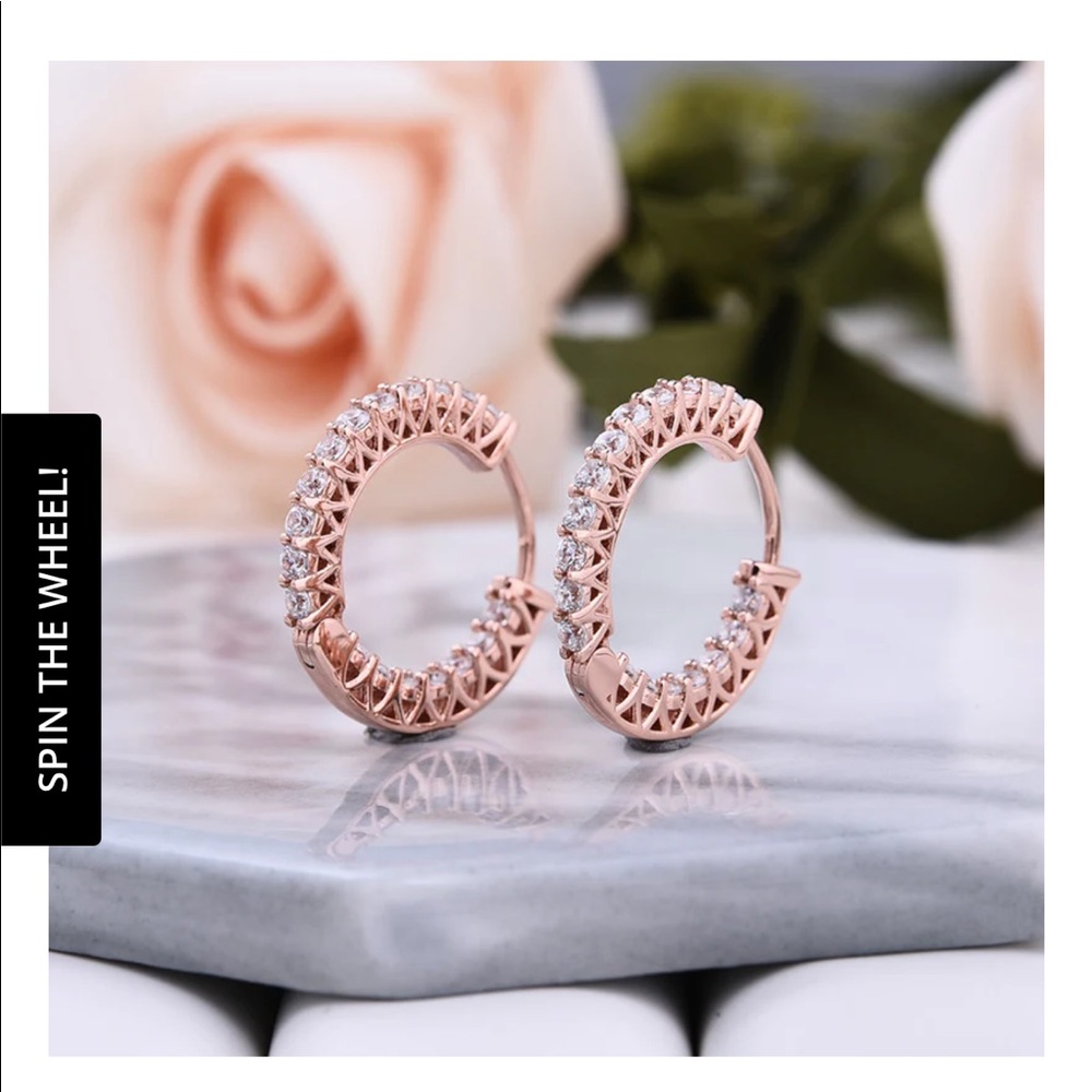 18k Rose Gold Sona Diamond Earrings